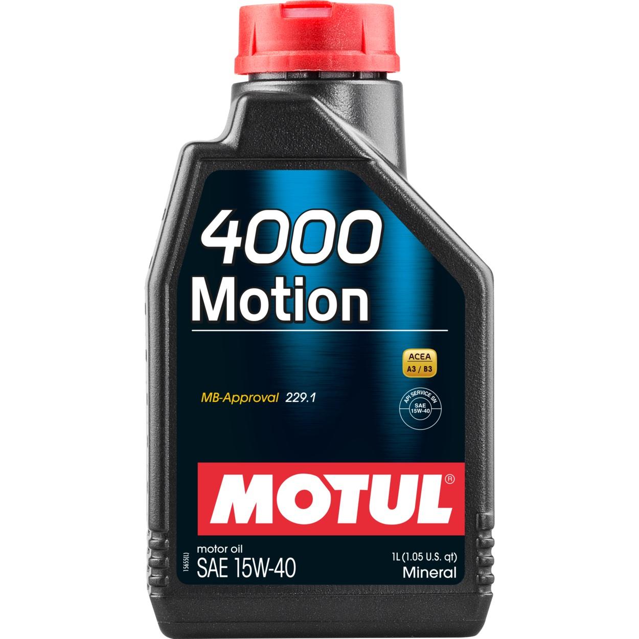 Моторне мастило MOTUL 4000 Motion 15W-40, 1 літр 15W40 (386401 / 102815)