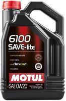 Моторне мастило MOTUL 6100 Save-lite 0W-20, 4 літри 0W20 (841250 / 108004)